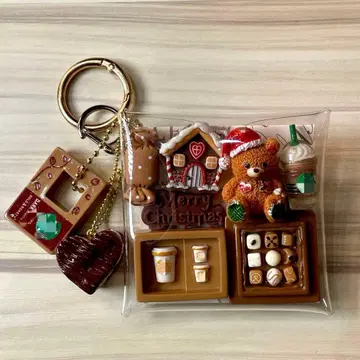 가챠 파우치 곰돌이 카페 크리스마스