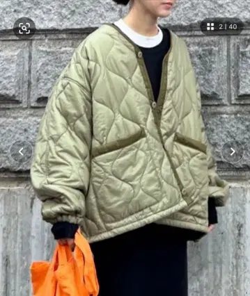 오버 사이즈 퀼팅 코트