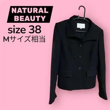 고품질 NATURAL BEAUTY 울 자켓 size 38 M 블랙