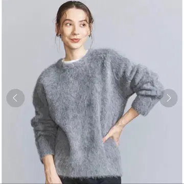 뷰티앤유스 알파카 블렌드 퍼 크루넥 니트 풀오버