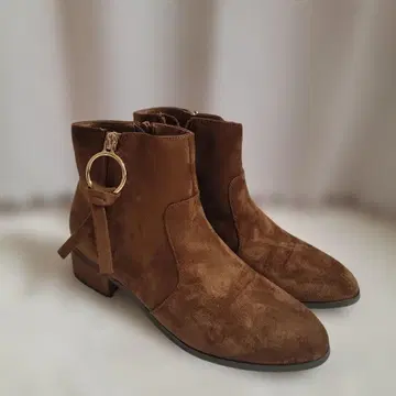 브라운 스웨이드 부츠 L