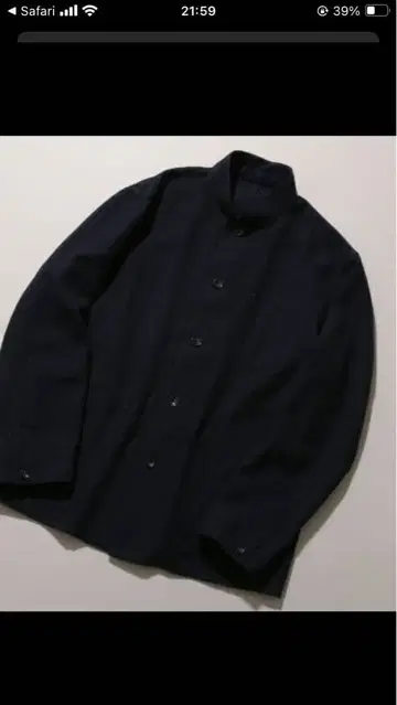 울 코튼 스탠드 카라 자켓