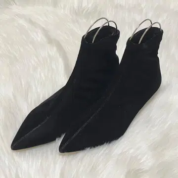 ZARA 스트레치 부츠 37 블랙 스틸레토 택 포함