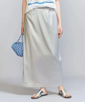 새틴 I라인 스커트