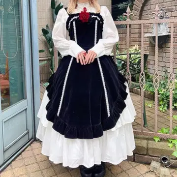 Chalmiere 윈터 점프 스커트 블랙 블랙 클래식 로리타