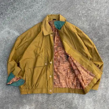 vintage 배색 블루종 안감 도안 오버 사이즈 아메카지 캐주얼