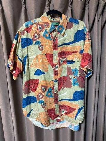 Dulwije 다색 추상 패턴 반팔 셔츠