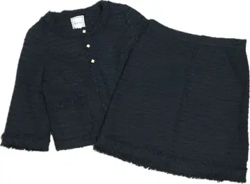 Anatelier 블랙 프린지 자켓 스커트 셋업