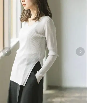 [ 미사용 ] Noble 시어 라메 리브 니트