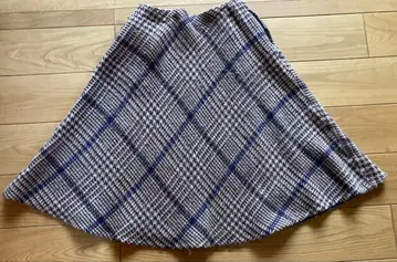 45rpm 울 스커트 체크 무늬