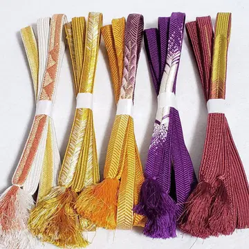 (0666) 허리띠 5점 묶음 판매 오비끈 기모노 일본 의류 잡화