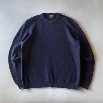 ~00s Eddie Bauer 앞V 코튼 니트 스웨터 다크 네이비