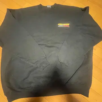 블랙 로고 프린트 크루넥 트레이닝복