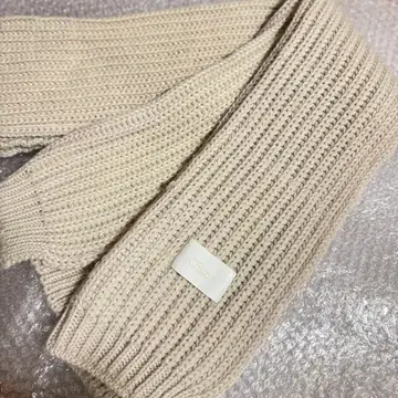 chico 머플러 골지 편직 롱 머플러 베이지