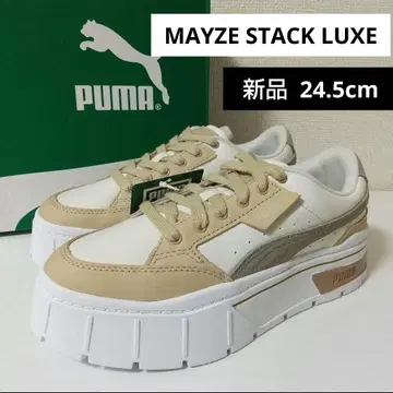 새상품 PUMA 스니커즈 24.5 WHITE 화이트 베이지 통굽