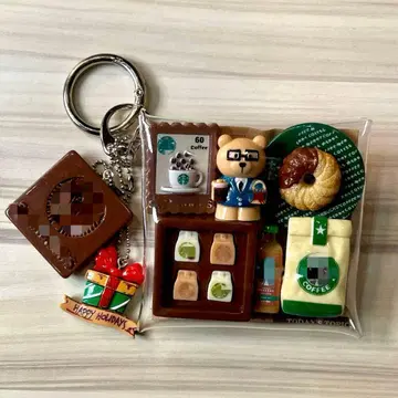 가챠 파우치 곰돌이 카페 브라운 그린