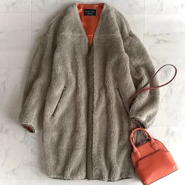 MACPHEE 맥피 그레이지 보아 코트 노카라