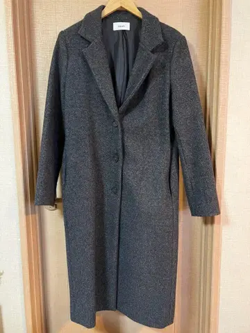 울 혼방 테일러드 코트 롱 코트 다크 브라운 프리