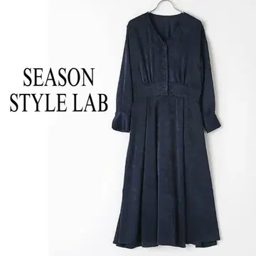 시즌 스타일 라보 스웨디 새틴 원피스 오쿠사 나오코 감수 긴팔 원피스