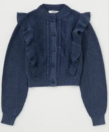 MOUSSY FRILL CABLE 가디건 네이비