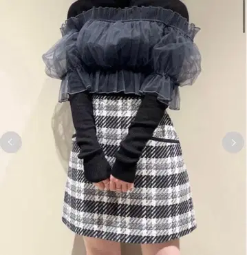 snidel 로빙 체크 스커트 쇼팬츠