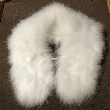 화이트 퍼 기모노 숄 마라보 양면 스톨