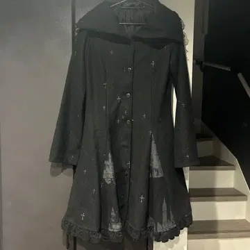 h.naoto Blood 블랙 롱 코트