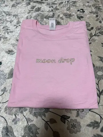moon drop 자수 T셔츠 핑크 XL
