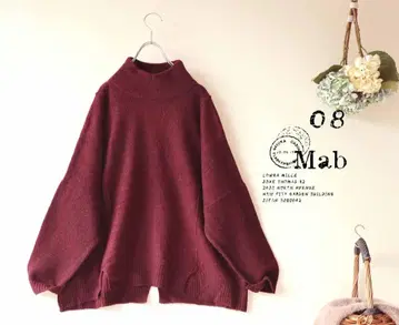 새상품 할인 08맵*다크 레드 하이넥 슬릿 니트 스웨터 가을/겨울 134