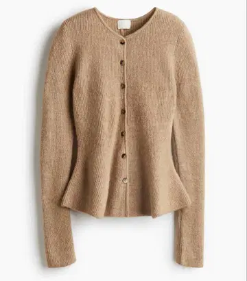 H&M 리브 니트 페플럼 가디건