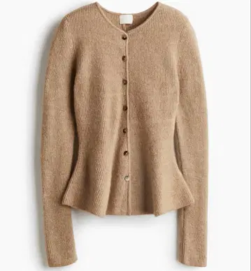 H&M 리브 니트 페플럼 가디건