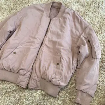 핑크 MA-1 스타일 퀼팅 자켓 M 사이즈