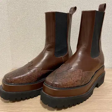 [ BARAK ] 스퀘어 커팅 고어 부츠 사이드 고어 부츠 L 사이즈