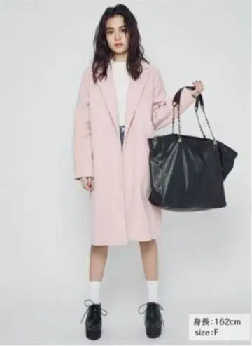 [ 새상품 ] EVRIS 핑크 롱 코트 프리 사이즈