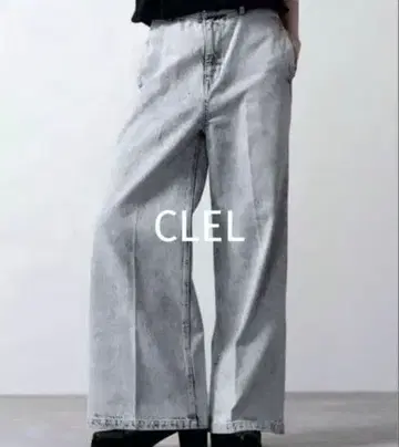 CLEL 빈티지 디자인 플레어 데님 팬츠 화이트 계열 L 사이즈