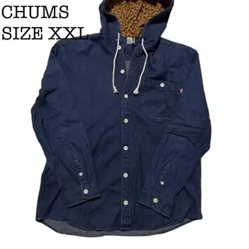 CHUMS 데님 셔츠 레오파드 무늬 안감 XXL