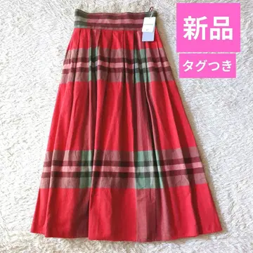 새상품 BEAMS BOY 빅 타탄 롱 스커트 플란넬 체크