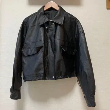 moment+가죽 2WAY 컬러 숏 블루종 블랙