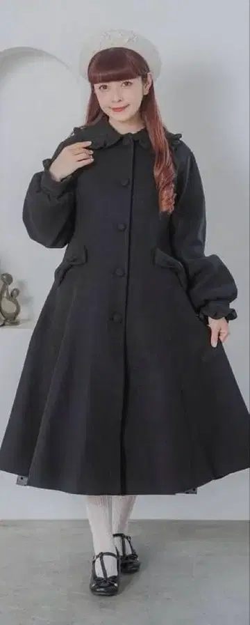 시마무라 아오키 미사코 롱 코트 블랙 S