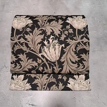 열림 나고야 오비 윌리엄 모리스 아네모네 x 핑 퍼넬 블랙 베이스