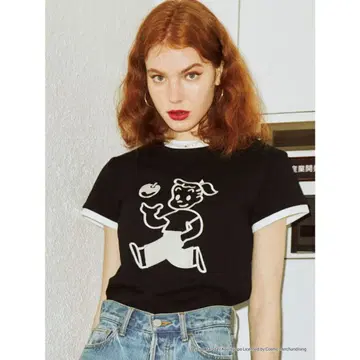 jouetie OSAMU GOODS 트리밍 T셔츠