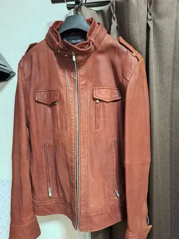 Cathy Jane 가죽 싱글 라이더 자켓