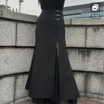 [ LVEU. ] 핀 디자인 머메이드 스커트