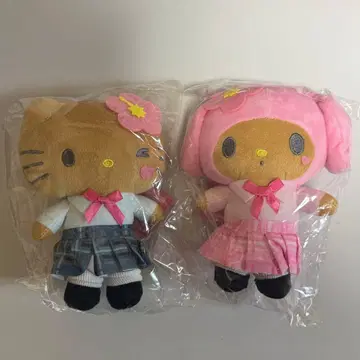 산리오 마스코트 파우치 키티 마이멜로디 브라운 갸루 일광욕 세트