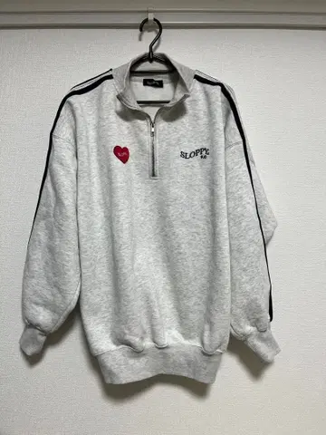 하프 지퍼 맨투맨 그레이