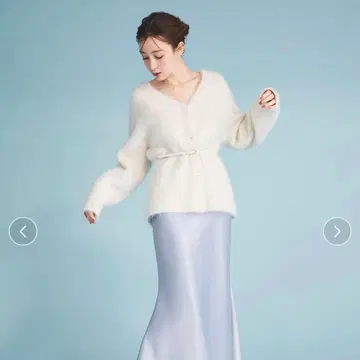 셀포드 스파클 미디 기장 가디건 아이보리