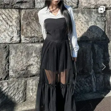 LVEU. 코르셋 튤 원피스