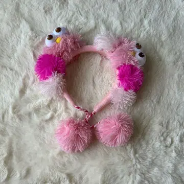 폼폼 포함 핑크 퍼 머리띠 유니버설 스튜디오 재팬