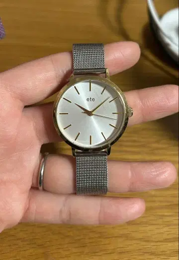 ete 실버 메쉬 시계