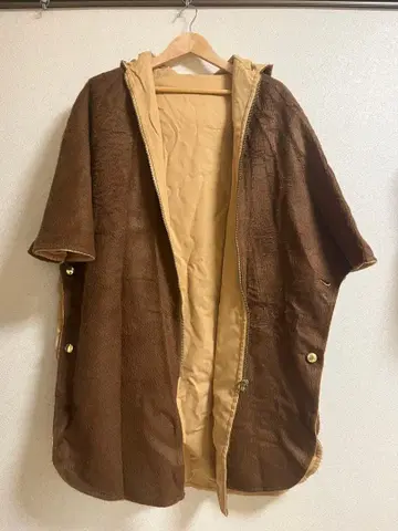 [ 구제 의류 ] 후드 부착 롱 코트 (리버서블)